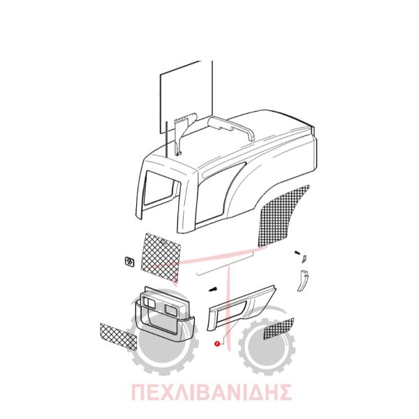 Πλαϊνό αριστερό καπάκι καπό Massey Ferguson 3300-3400