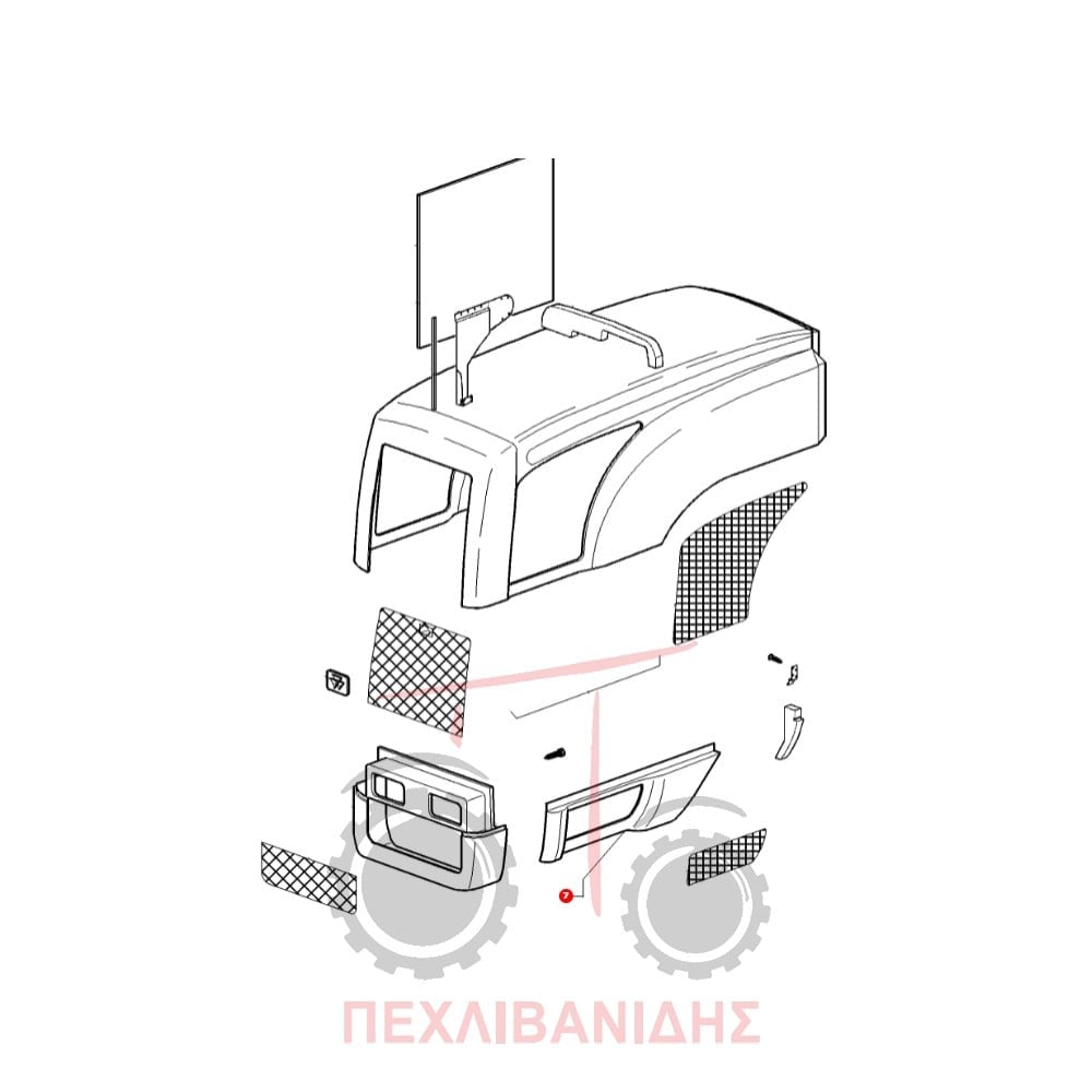 Πλαϊνό αριστερό καπάκι καπό Massey Ferguson 3300-3400