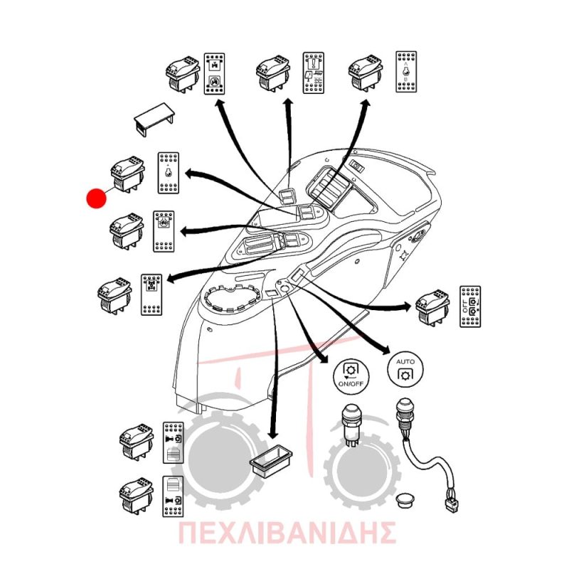 Διακόπτης στροφών μηχανής Massey Ferguson 6400-7400-8400 Διακόπτης στροφών μηχανής Massey Ferguson 6400-7400-8400