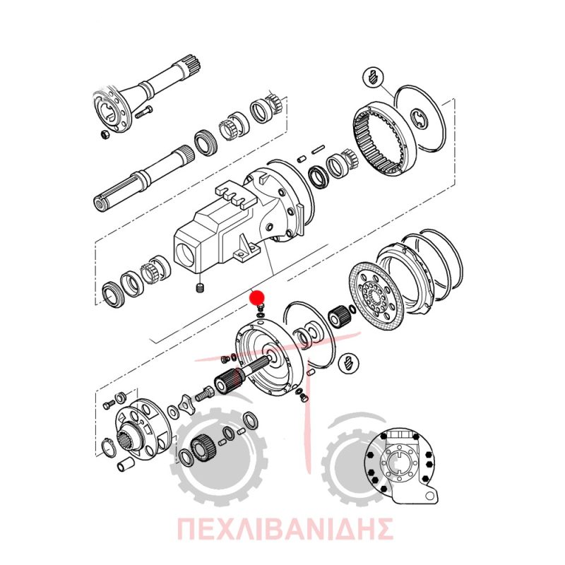 Δεξί χωνί πίσω μειωτήρα Massey Ferguson 3655-6495-8150-8250 Δεξί χωνί πίσω μειωτήρα Massey Ferguson 3655-6495-8150-8250