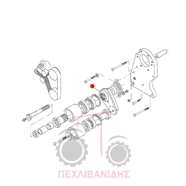 Βάση τεντωτήρα ιμάντα φτερωτής μηχανής SISU Massey Ferguson 8170-8280-8400