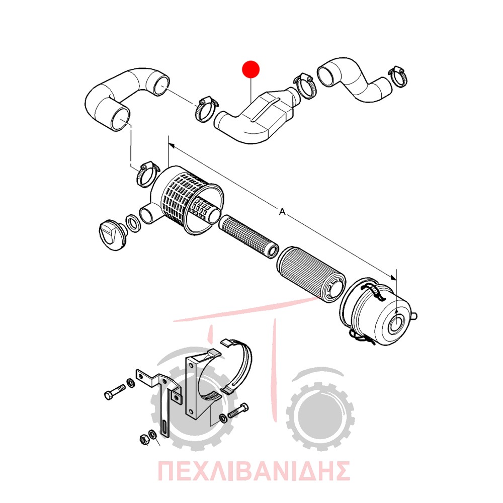 Πλαστικό κολάρο αέρος πλακέ Massey Ferguson 4200-4300-5300
