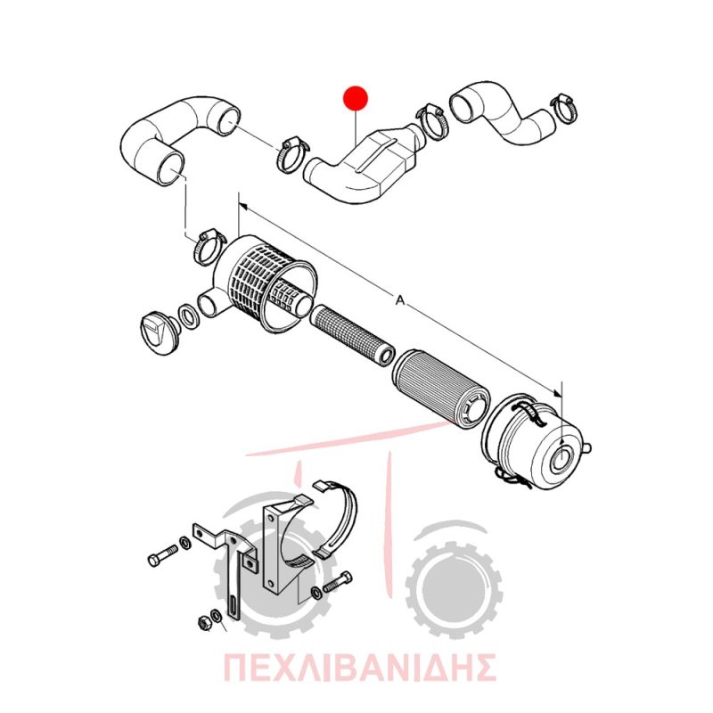 Πλαστικό κολάρο αέρος πλακέ Massey Ferguson 4200-4300-5300