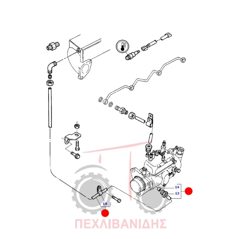 Σωληνάκι υπό πίεσης αντλίας πετρελαίου Massey Ferguson 4345-6235