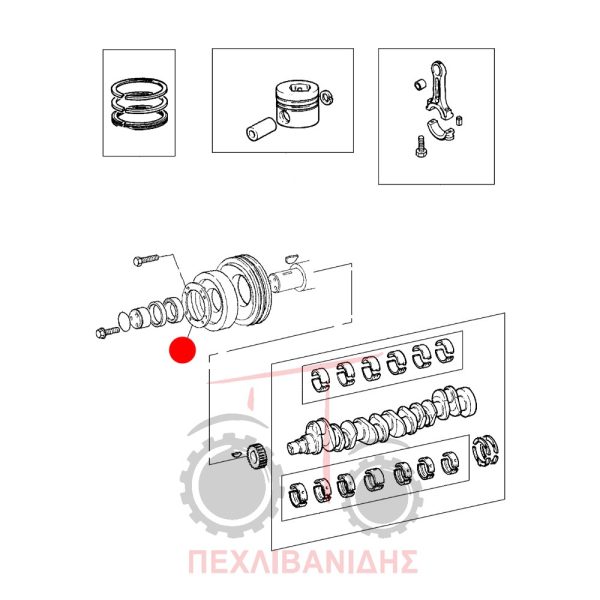 Φλάντζα αντίβαρου τροχαλίας στροφάλου Massey Ferguson 3100-3600-4270-4370-6100-6200-6400-7400-8100