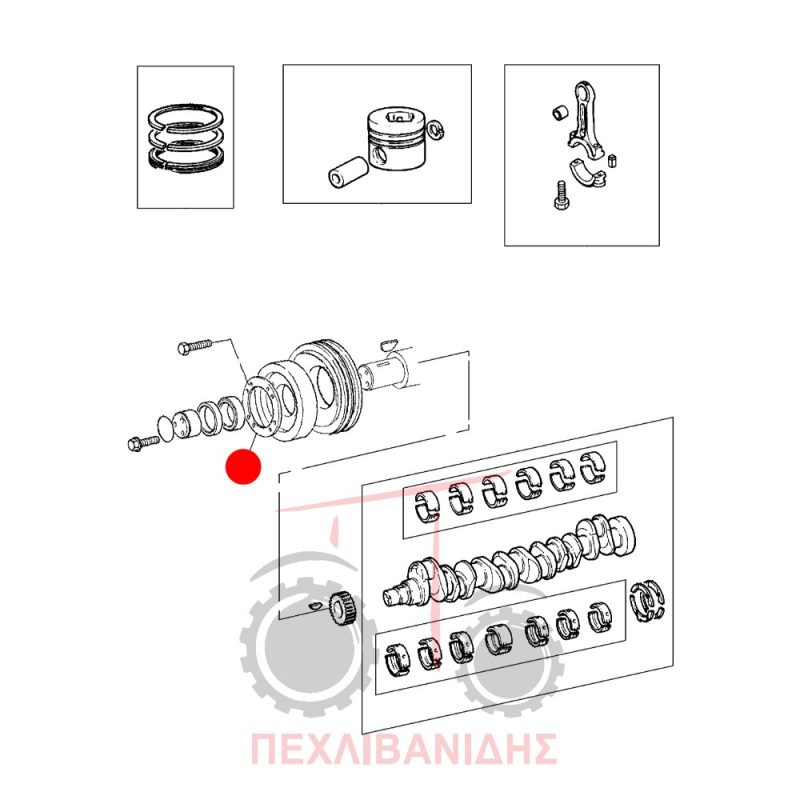Φλάντζα αντίβαρου τροχαλίας στροφάλου Massey Ferguson 3100-3600-4270-4370-6100-6200-6400-7400-8100