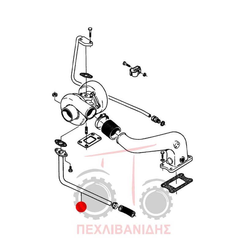 Κάτω μεταλλικός σωλήνας λαδιού τούρμπο Massey Ferguson 3670-8150