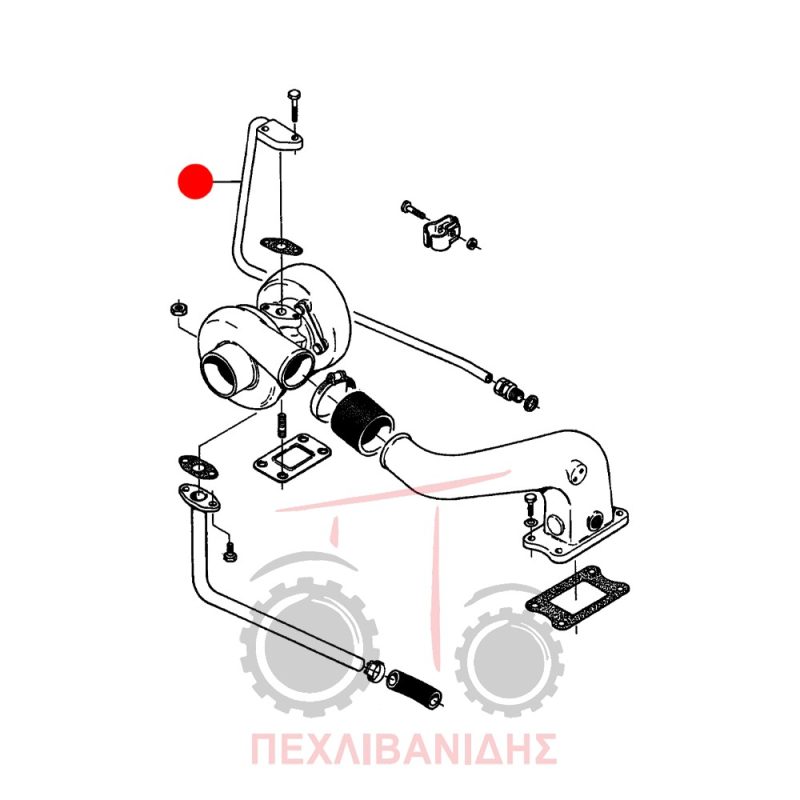 Πάνω σωλήνας λαδιού τούρμπο Massey Ferguson 3670-8150 Πάνω σωλήνας λαδιού τούρμπο Massey Ferguson 3670-8150