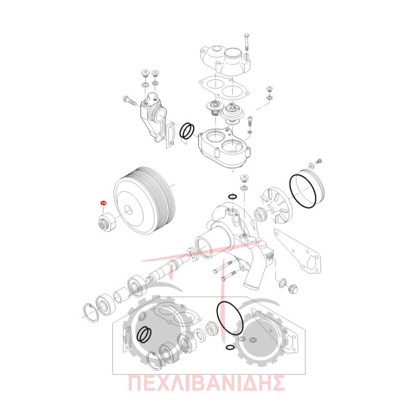 Παξιμάδι υδραντλίας SISU Massey Ferguson 7600-8200