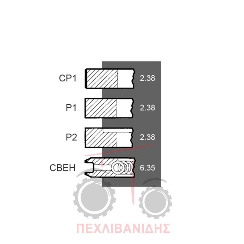 Ελατήρια πιστονιού 98mm Perkins 212-236-3654