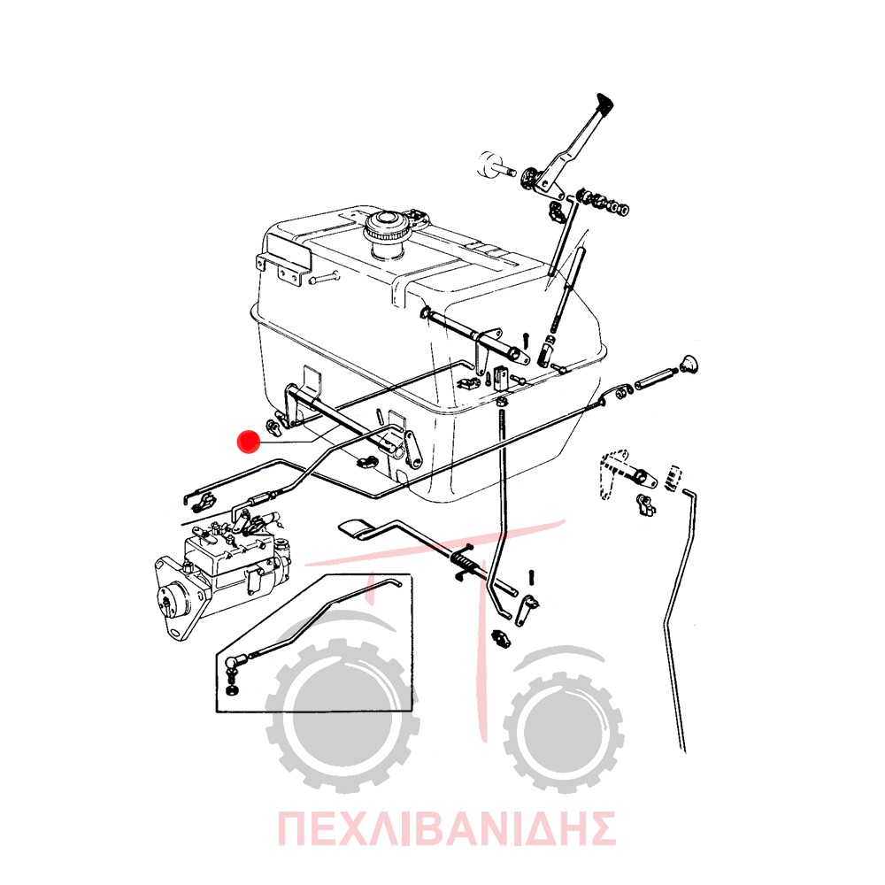 Άξονας ντίζα χειρογκαζιού Massey Ferguson 154-174-254-274-294
