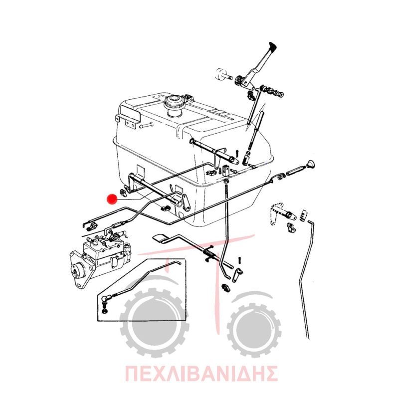 Άξονας ντίζα χειρογκαζιού Massey Ferguson 154-174-254-274-294