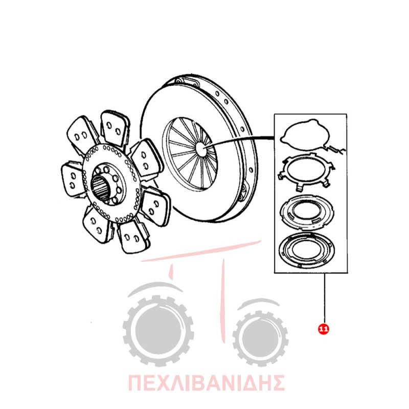 Πλάκα πλατό ρουλεμάν οθιστικό ανάποδο Massey Ferguson 3125