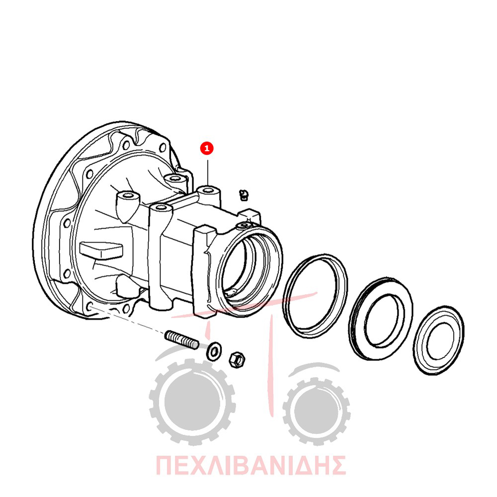 Πίσω χωνί μειωτήρα Massey Ferguson 3400