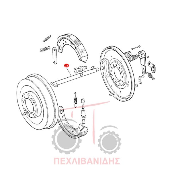 Άξονας φρένων μπροστά δεξί σιαγώνα Massey Ferguson 35-133-135-240