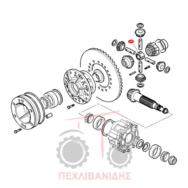 Πίσω βάση πείρου διαφορικού Massey Ferguson 6400-7600-7700