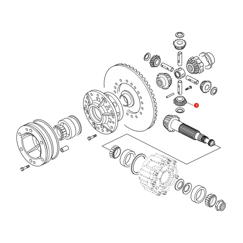 Δορυφόρος πίσω διαφορικού Massey Ferguson 6497-6499-7626-7726