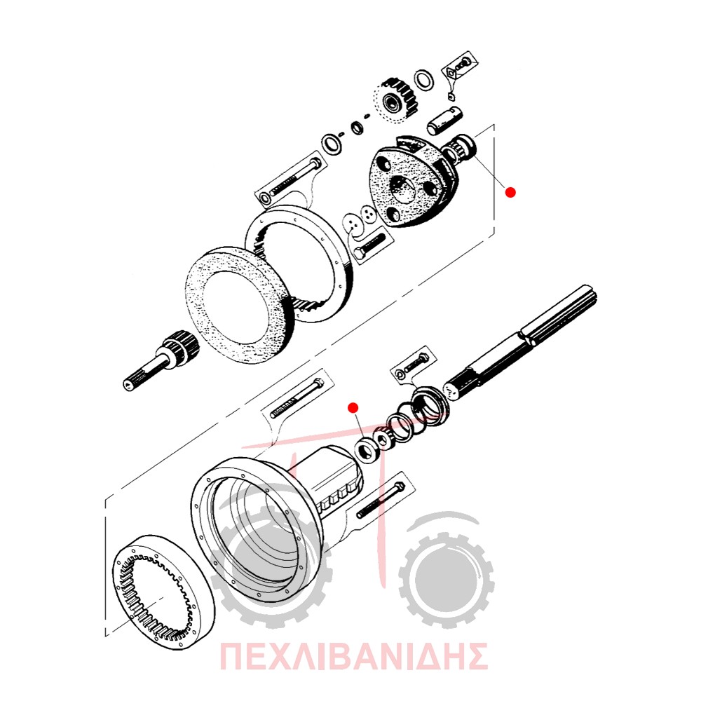 Πίσω κώνος ρουλεμάν κορώνας Massey Ferguson 9240