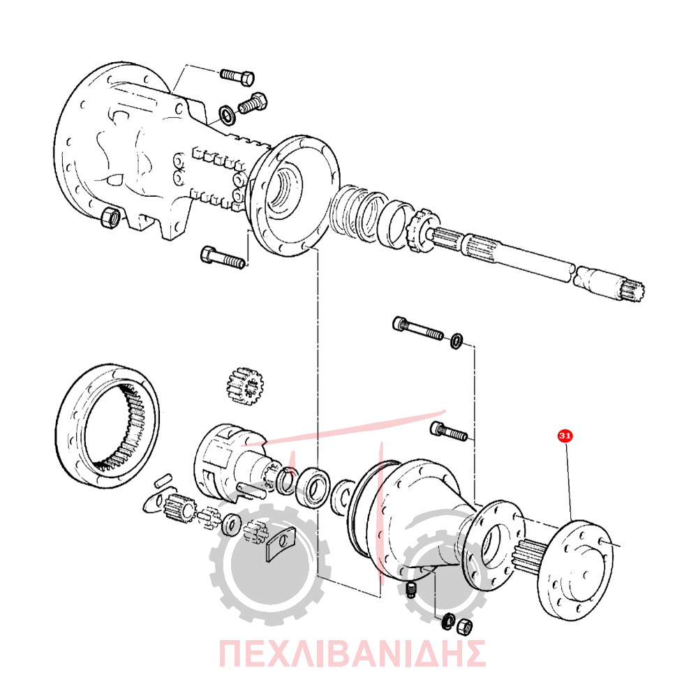 Ημιαξόνιο πίσω διαφορικού Massey Ferguson 390-398-4200