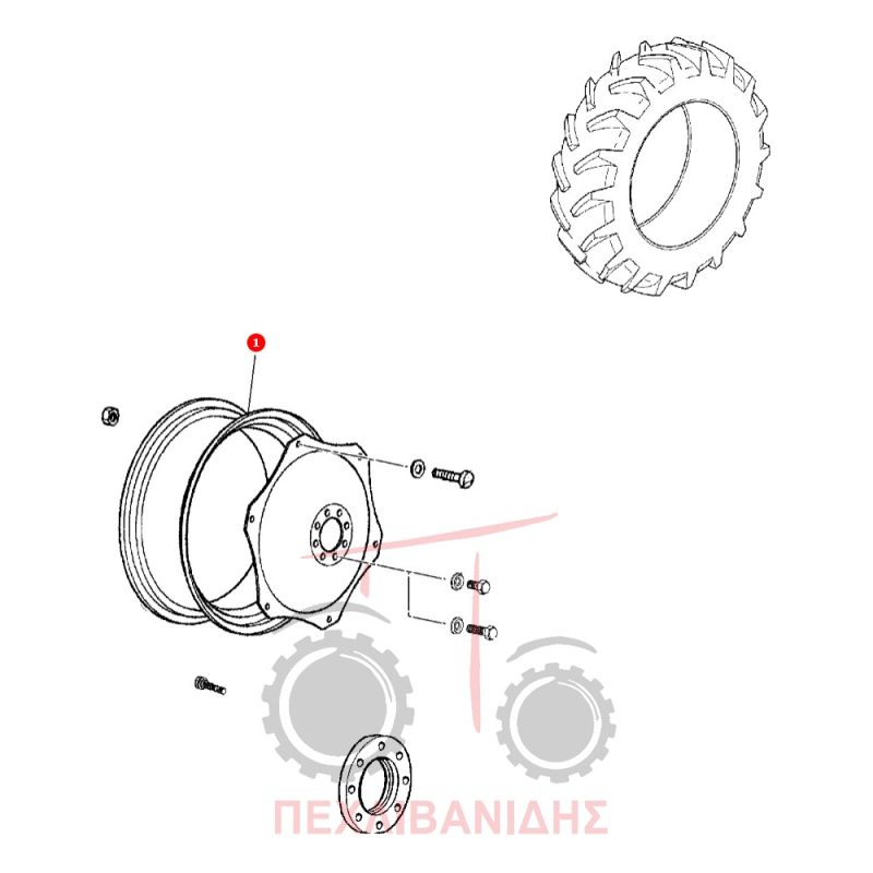 Στεφάνι πίσω ζάντας Massey Ferguson 3300-3400 Στεφάνι πίσω ζάντας Massey Ferguson 3300-3400
