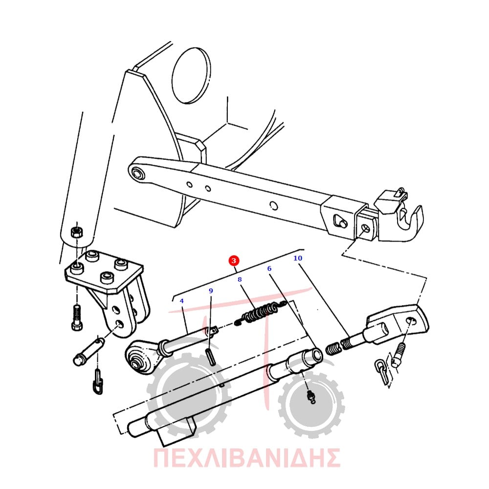 Κόντρα λάμας υδραυλικού κομπλέ Massey Ferguson 3655-3670-3680