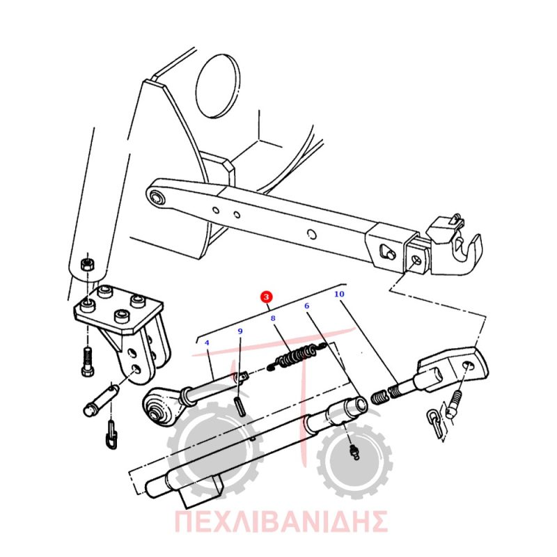 Κόντρα λάμας υδραυλικού κομπλέ Massey Ferguson 3655-3670-3680
