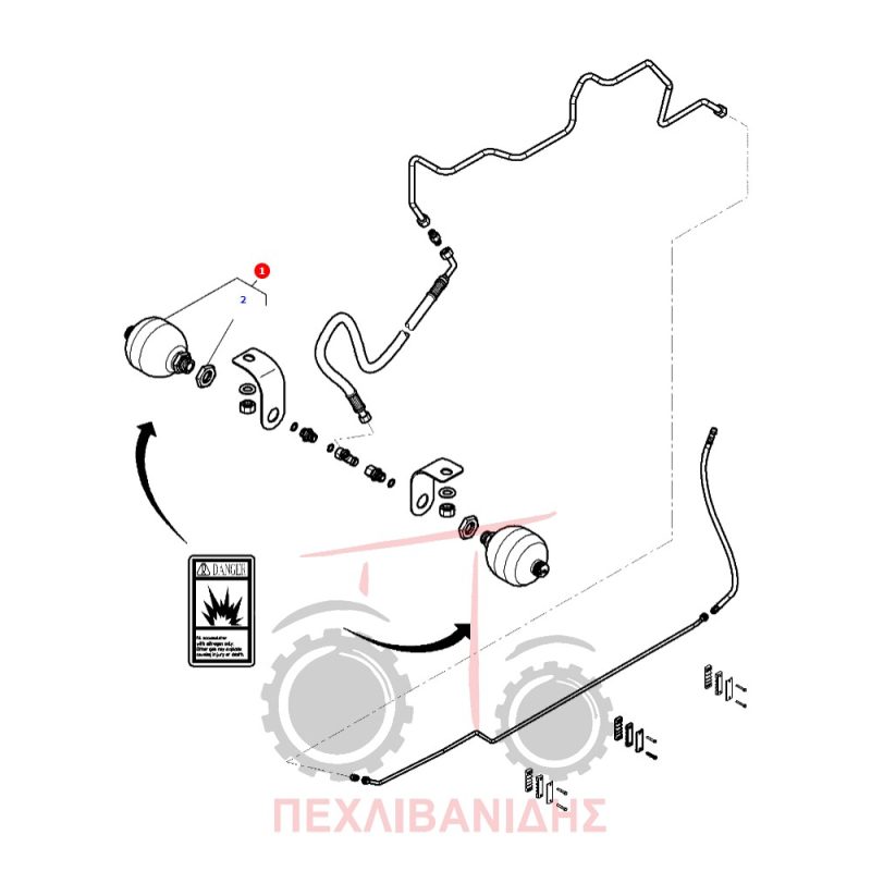 Μπουκάλα αζώτου Massey Ferguson 5400-6400-6600-7400-7600-8400