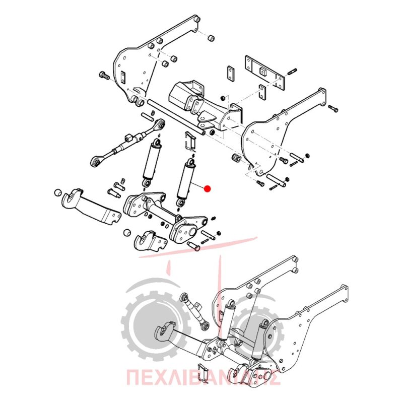 Μπουκάλα λάμας μπροστά διαφορικού Massey Ferguson 5400-6400 Μπουκάλα λάμας μπροστά διαφορικού Massey Ferguson 5400-6400