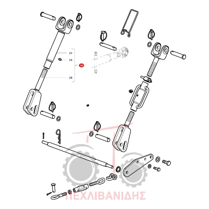 Λατέρνα δεξί σταθερού κομπλέ Massey Ferguson 2400