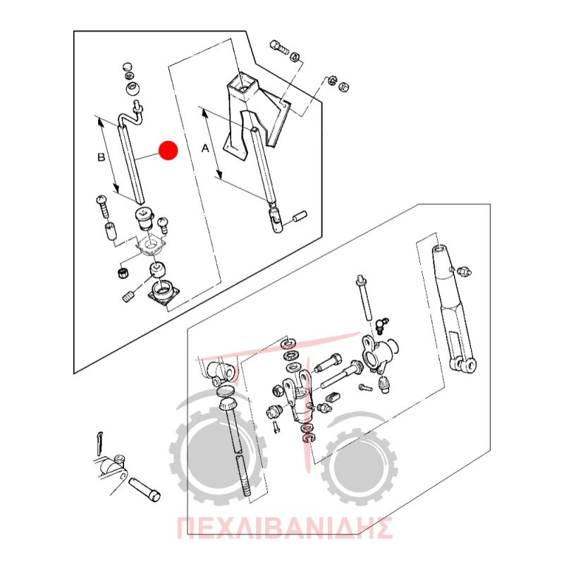 Λεβιέ λατέρνας καμπίνας Massey Ferguson 365-375-390-398 Λεβιέ λατέρνας καμπίνας Massey Ferguson 365-375-390-398