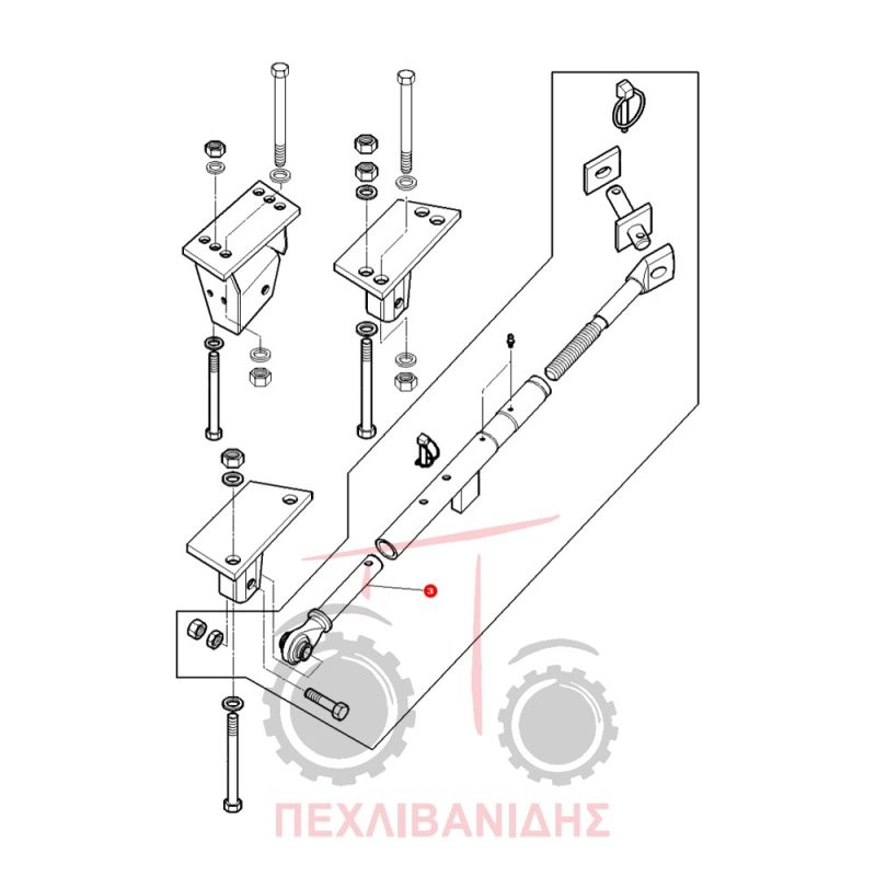 Άκρο κόντρας λάμας υδραυλικού κομπλέ Massey Ferguson 4200-4300