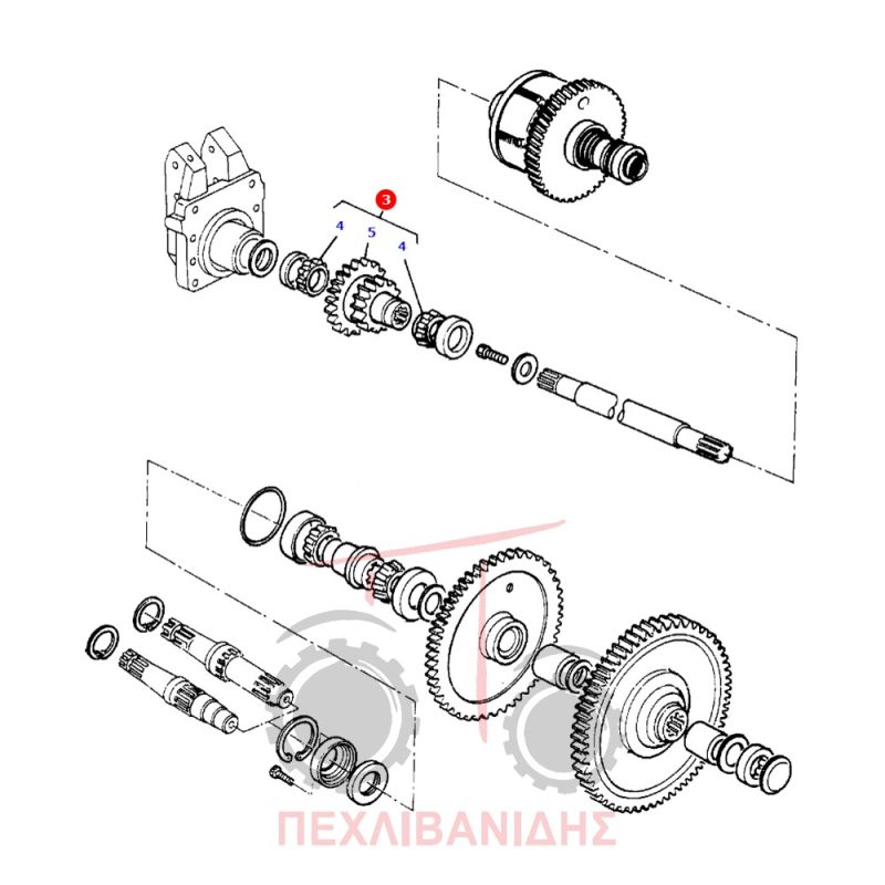 Διπλό γρανάζι PTO Massey Ferguson 3600-8100 Διπλό γρανάζι PTO Massey Ferguson 3600-8100