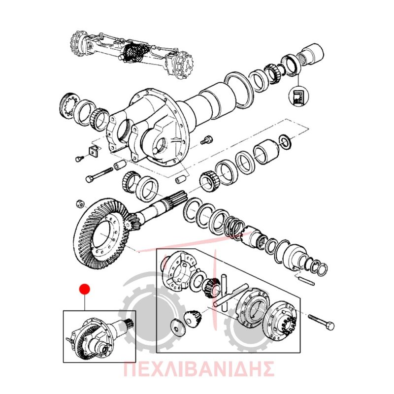 Μπροστά κορώνα πηνίο διαφορικού Massey Ferguson 8130