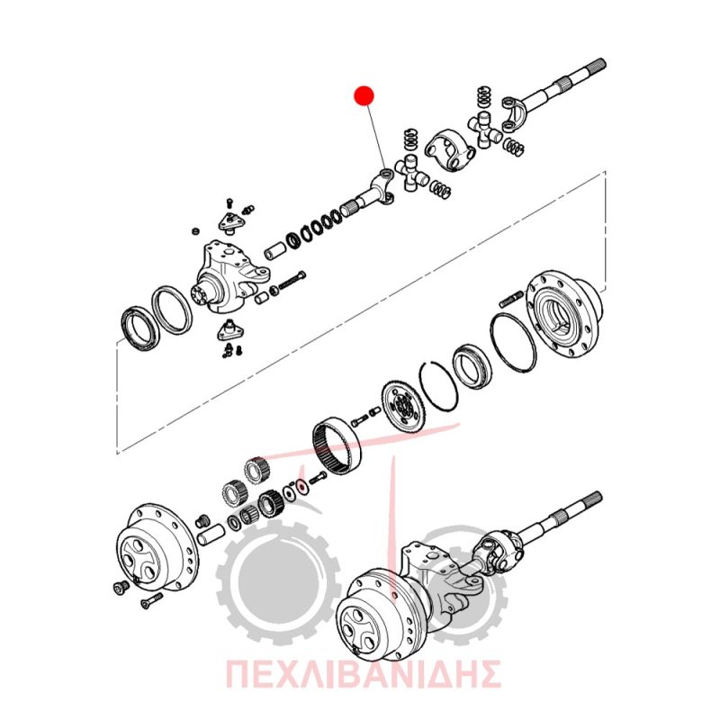Ημιαξόνιο μπροστά διαφορικού Massey Ferguson 6270-6400-7400-8200