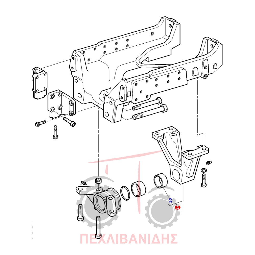 Καβαλέτο μπροστά διαφορικού Massey Ferguson 3060-6100-6200-5400-6400-8100
