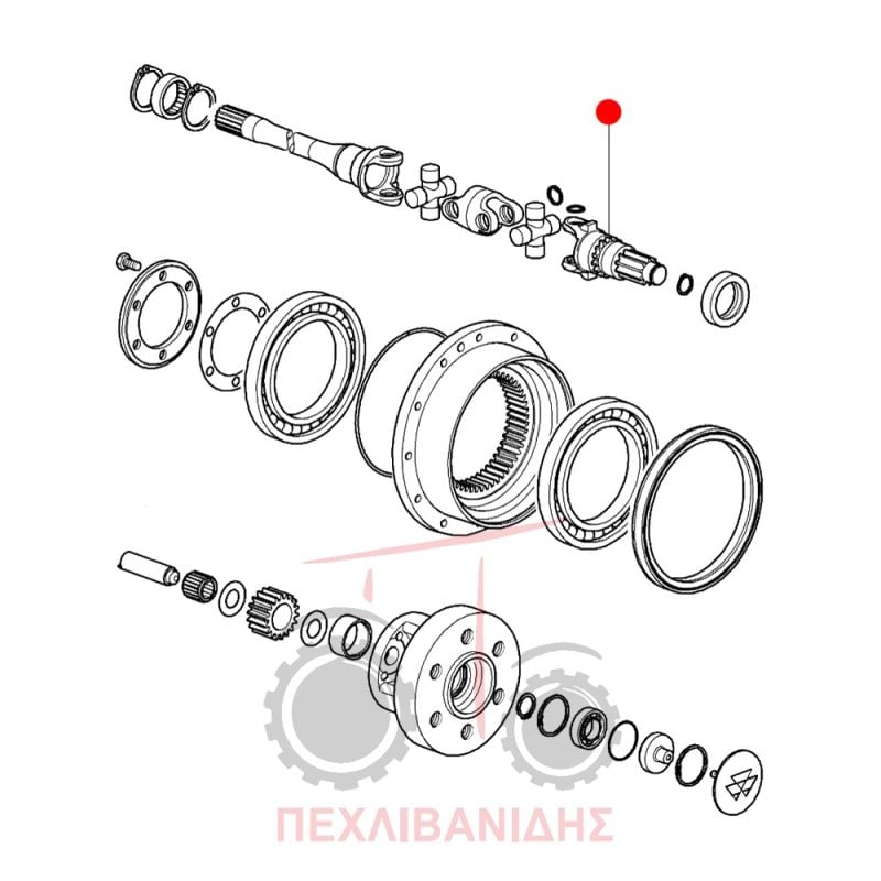 Κοντό ημιαξόνιο μπροστά διαφορικού Massey Ferguson 3400 Κοντό ημιαξόνιο μπροστά διαφορικού Massey Ferguson 3400