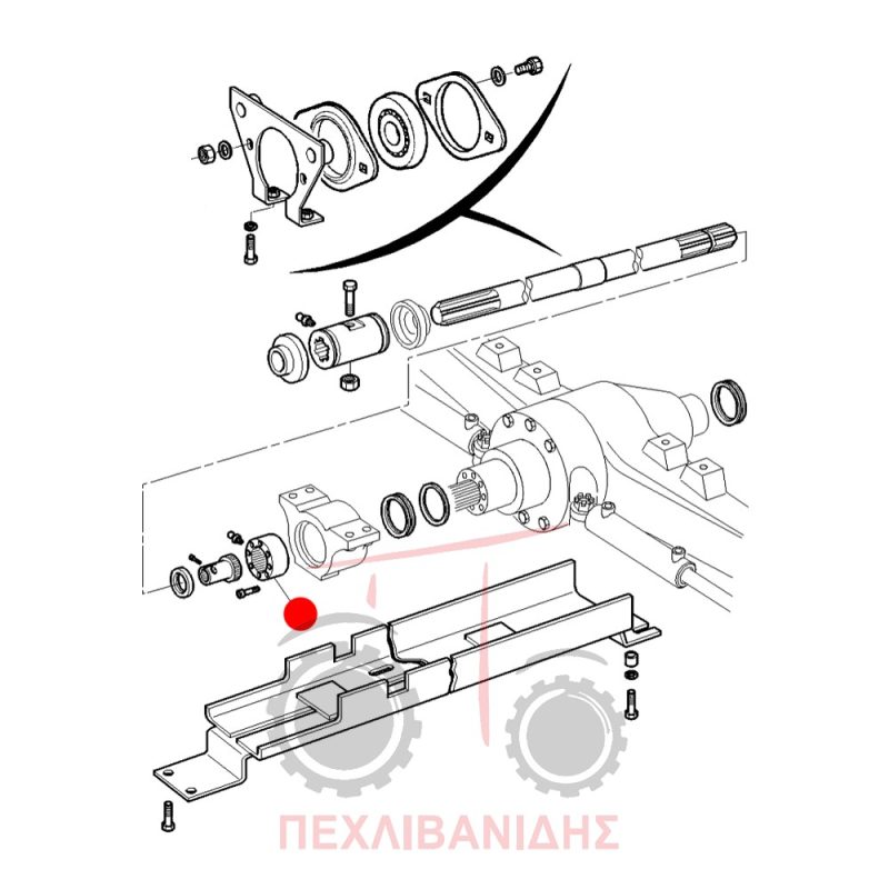 Μούφα πηνίου μπροστά διαφορικού Massey Ferguson 8170-8180