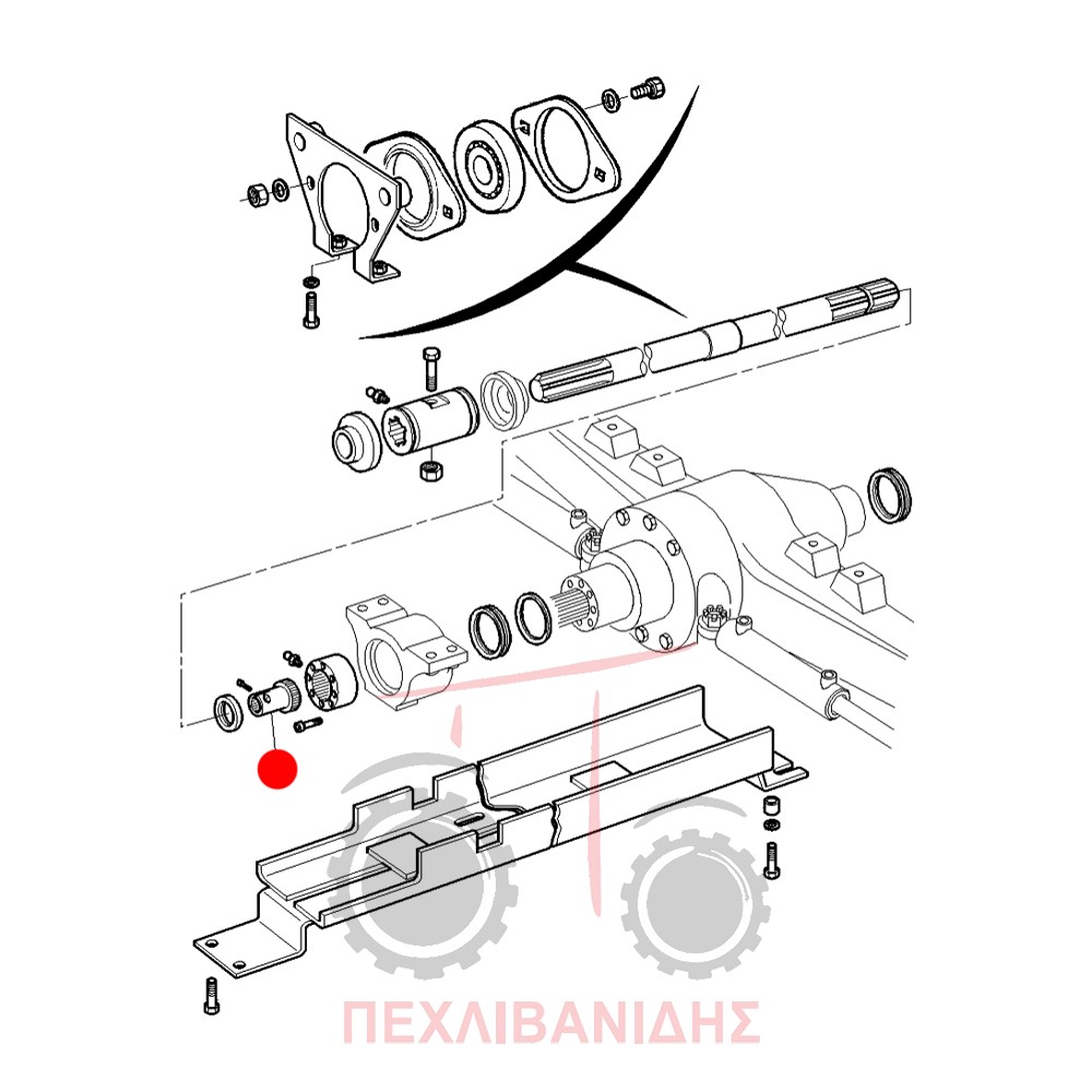 Μούφα μπροστά διαφορικού Massey Ferguson 8170-8180