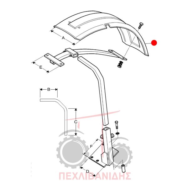 Δεξιά φτερωτή πλαστική Massey Ferguson 390-399-4245-4355-5465