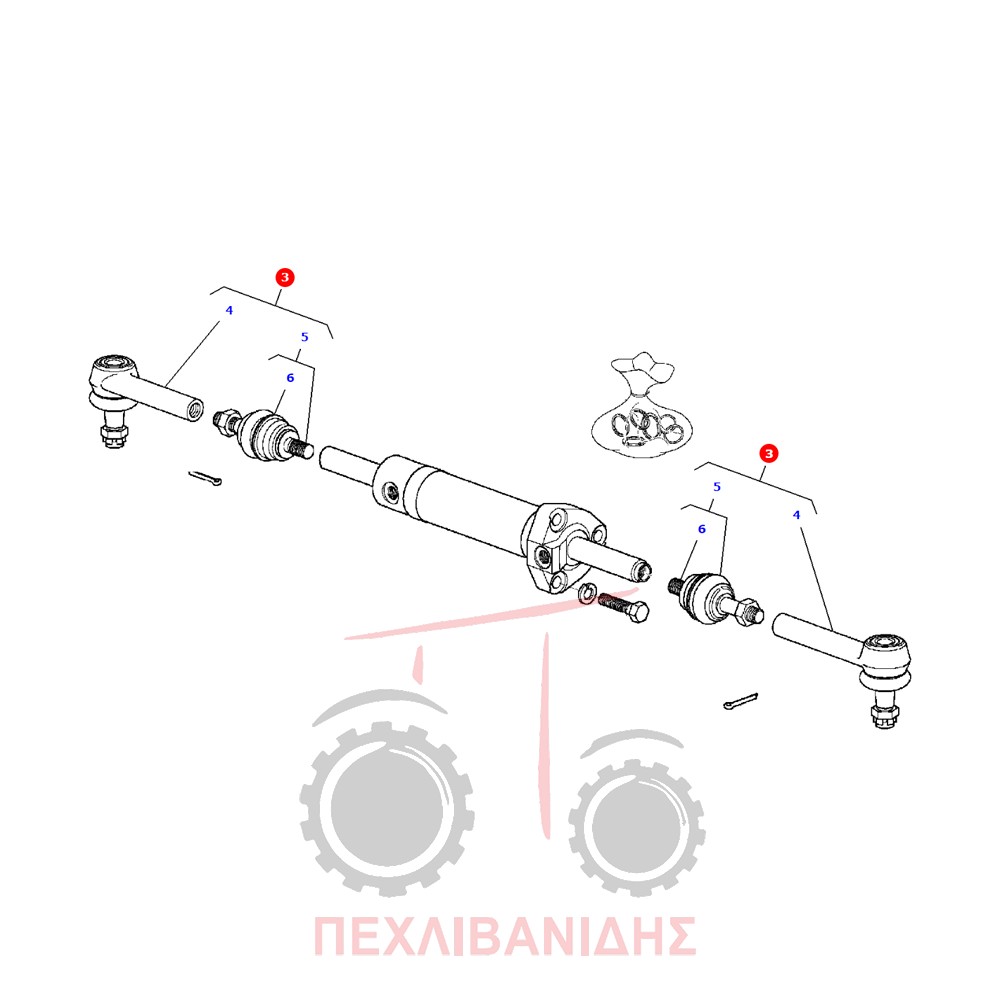 Αριστερό θηλυκό ακρόμπαρο Massey Ferguson 3300-3400