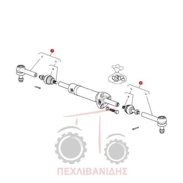Αριστερό θηλυκό ακρόμπαρο Massey Ferguson 3300-3400