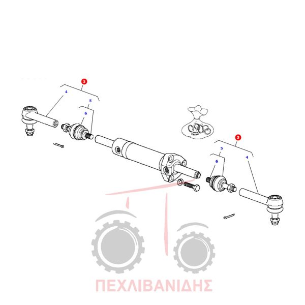 Δεξί θηλυκό ακρόμπαρο Massey Ferguson 3300-3400