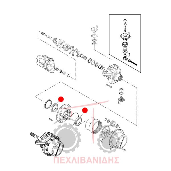 Ρουλεμάν κωνικό μπροστά μειωτήρα Massey Ferguson 6497-7497-8600