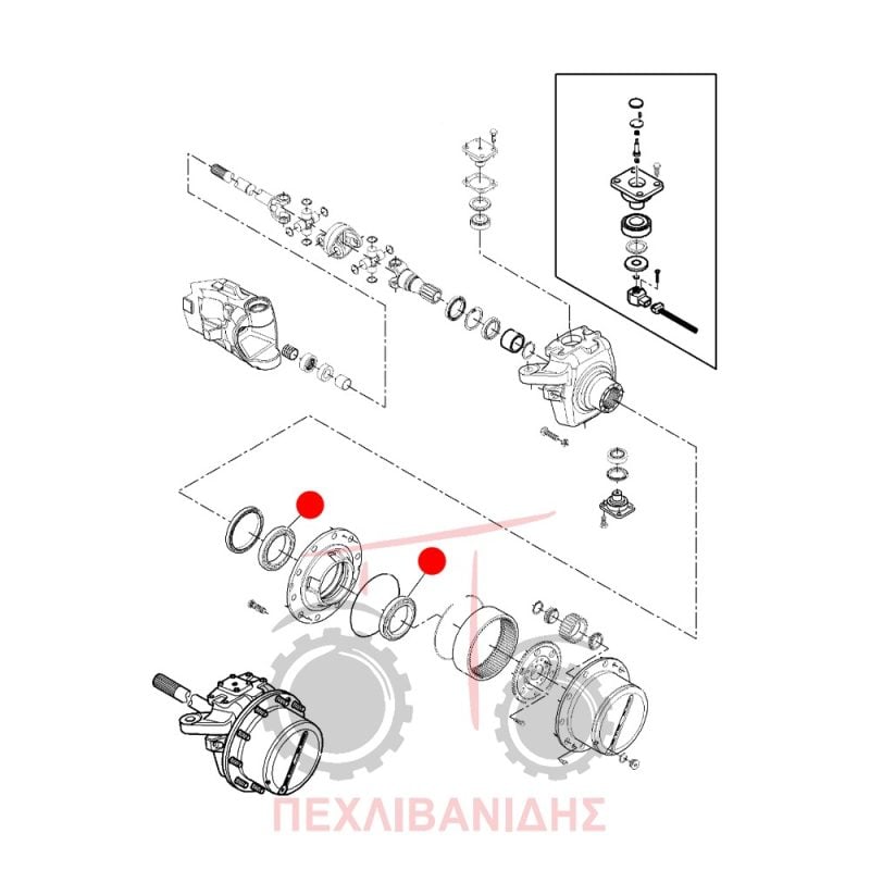Ρουλεμάν κωνικό μπροστά μειωτήρα Massey Ferguson 6497-7497-8600 Ρουλεμάν κωνικό μπροστά μειωτήρα Massey Ferguson 6497-7497-8600
