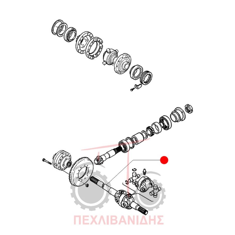 Μακρύ δεξί ημιαξόνιο μπροστά διαφορικού Massey Ferguson 398-399