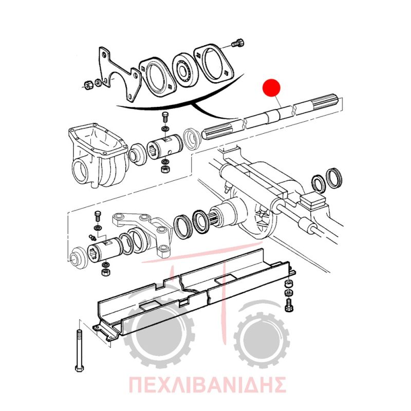 Άξονας μεσαίας τριβής Massey Ferguson 1006-8130
