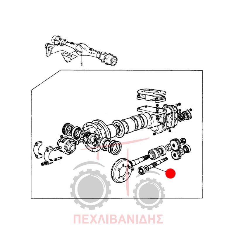 Άξονας πηνίου μπροστά διαφορικού Massey Ferguson 590-595