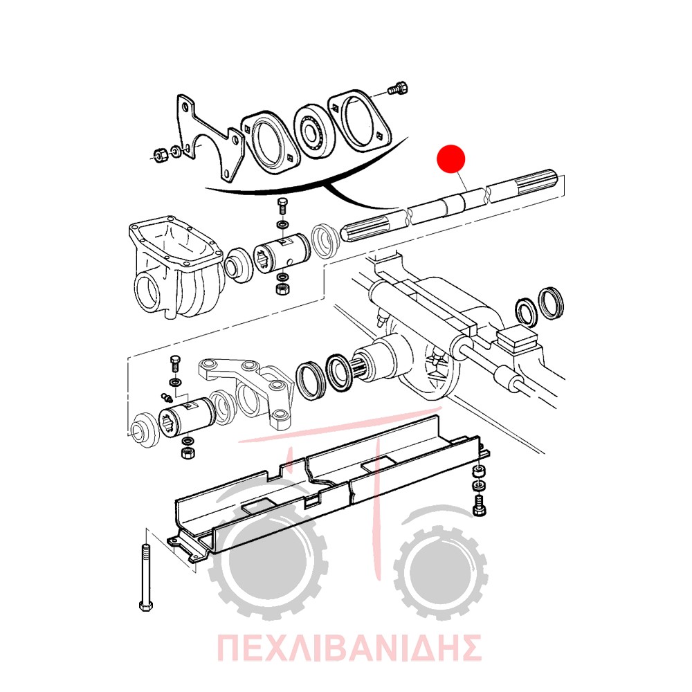 Άξονας μεσαίας τριβής Massey Ferguson 3655-3670-3690-8140-8150-8160