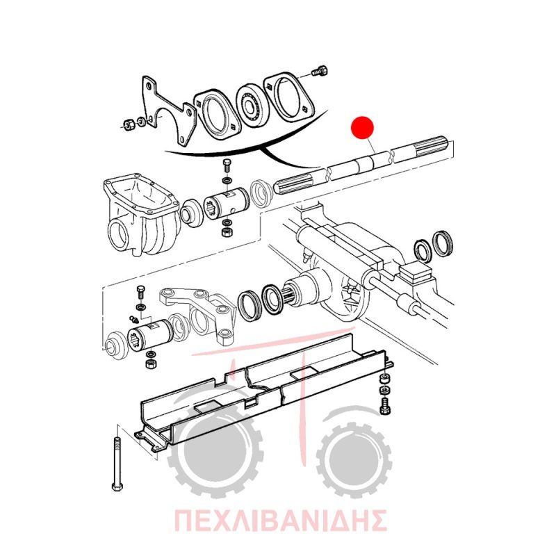 Άξονας μεσαίας τριβής Massey Ferguson 3655-3670-3690-8140-8150-8160 Άξονας μεσαίας τριβής Massey Ferguson 3655-3670-3690-8140-8150-8160