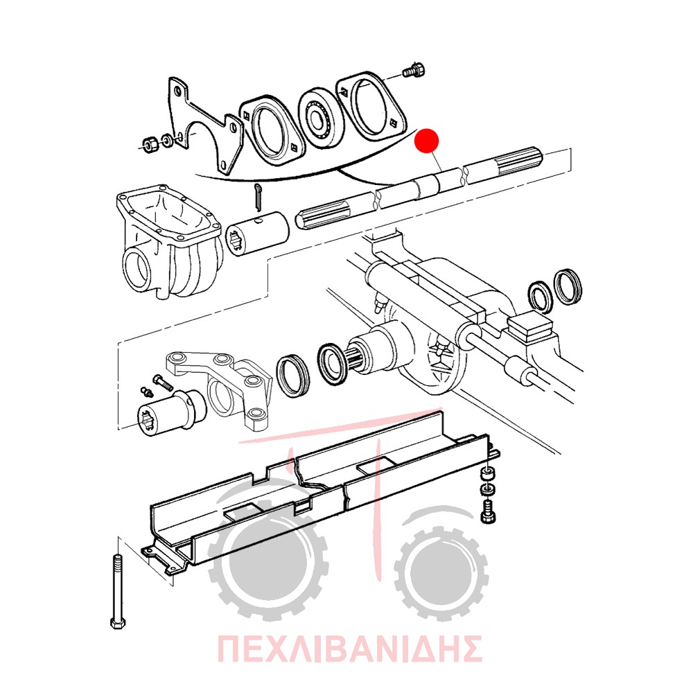 Άξονας μεσαίας τριβής Massey Ferguson 3670-3680-3690